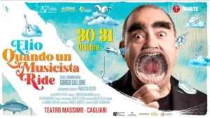 Elio live al Teatro Massimo durante lo spettacolo Quando un musicista ride
