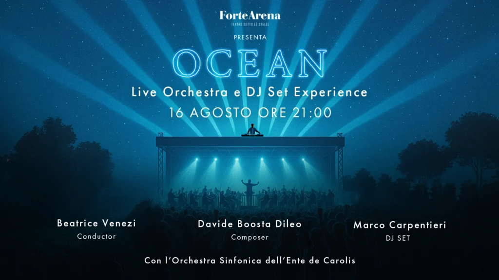 Spettacolo Ocean alla Forte Arena con orchestra e DJ