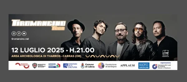 Tiromancino in concerto all’anfiteatro di Tharros il 12 luglio 2025