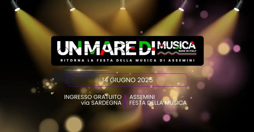 grafica un mare di musica Assemini 14 giugno 2025
