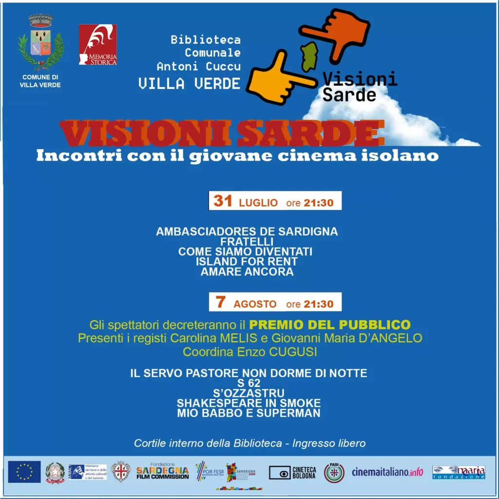 Visioni Sarde: Due serate di cortometraggi sardi a Villa Verde - 31 luglio e 7 agosto