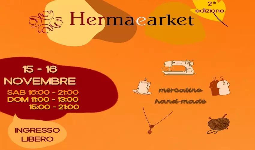 Hermaearket 2025 il mercatino handmade torna a Pirri il 15 e 16 novembre